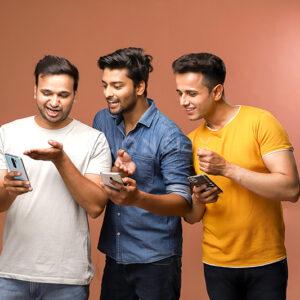 Men Using Phone, Cliqnclix