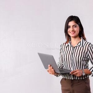Woman Using Laptop, Cliqnclix