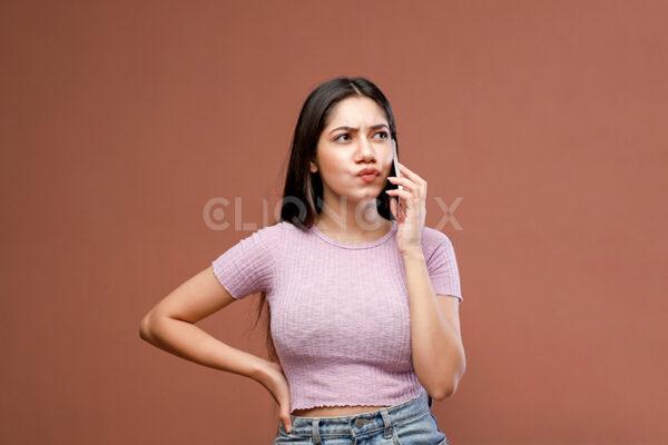 Woman Using Phone, Cliqnclix
