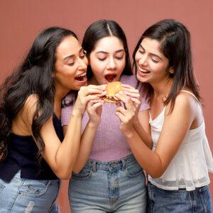 Women Eating Burger, Cliqnclix