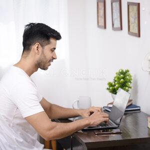 Man Using Laptop, Cliqnclix
